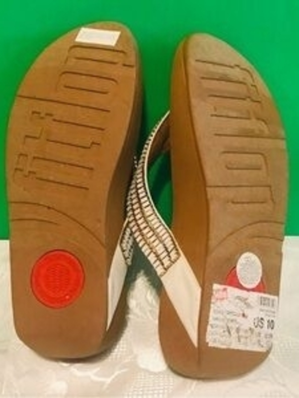 Women’s Embellished White Beaded Thong Sandals - Picture 2 of 3